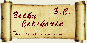 Belka Čeliković vizit kartica